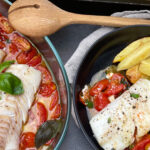 Torsk på ugnsbakad tomatbädd